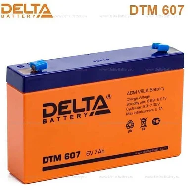 Аккумулятор Delta DTM 607 AGM (6 В / 7 Ач)
