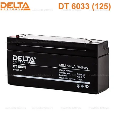 Аккумулятор Delta DT 6033 (125) AGM (6 В / 3,3 Ач)
