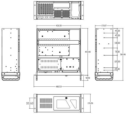 Cabeus CL-407-GY (12690c) Серверный корпус
