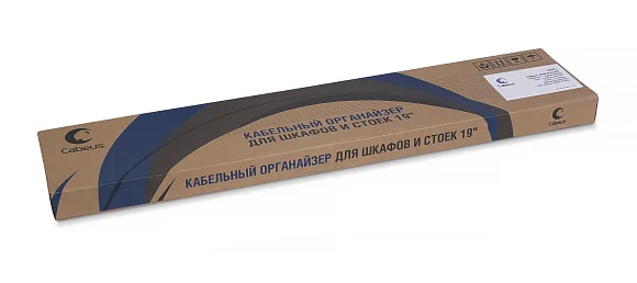 Cabeus JB08-0,5U-GY (10627c) Горизонтальный 0,5U кабельный органайзер 19" Серый
