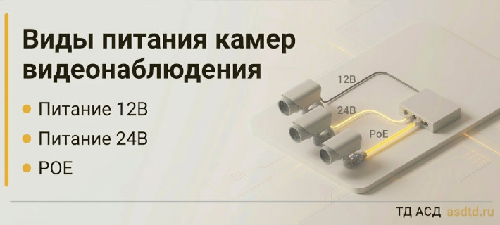 Виды питания для камер видеонаблюдения
